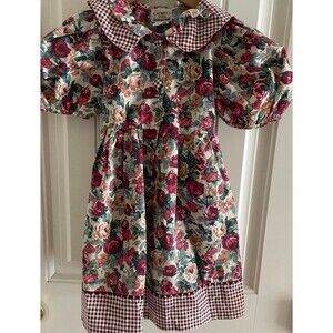 Flaw Vintage Rachel's Kids Floral Dress puff sleeves Girls dress 6X